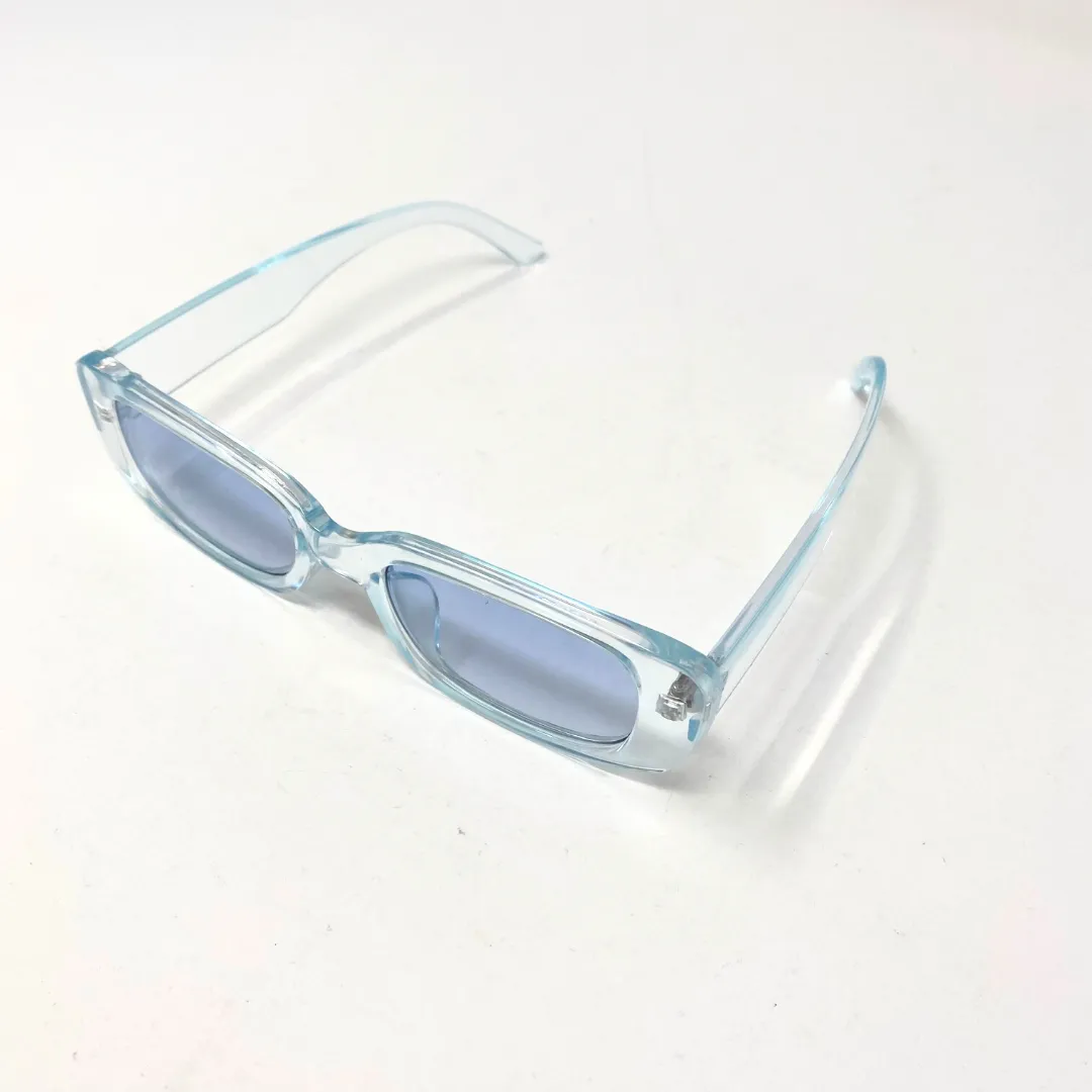 Blue Clear Cat Eye Sunglasses with Polarized Lens at Clearview