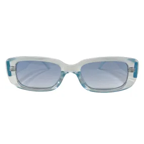 Blue Clear Cat Eye Sunglasses with Polarized Lens at Clearview