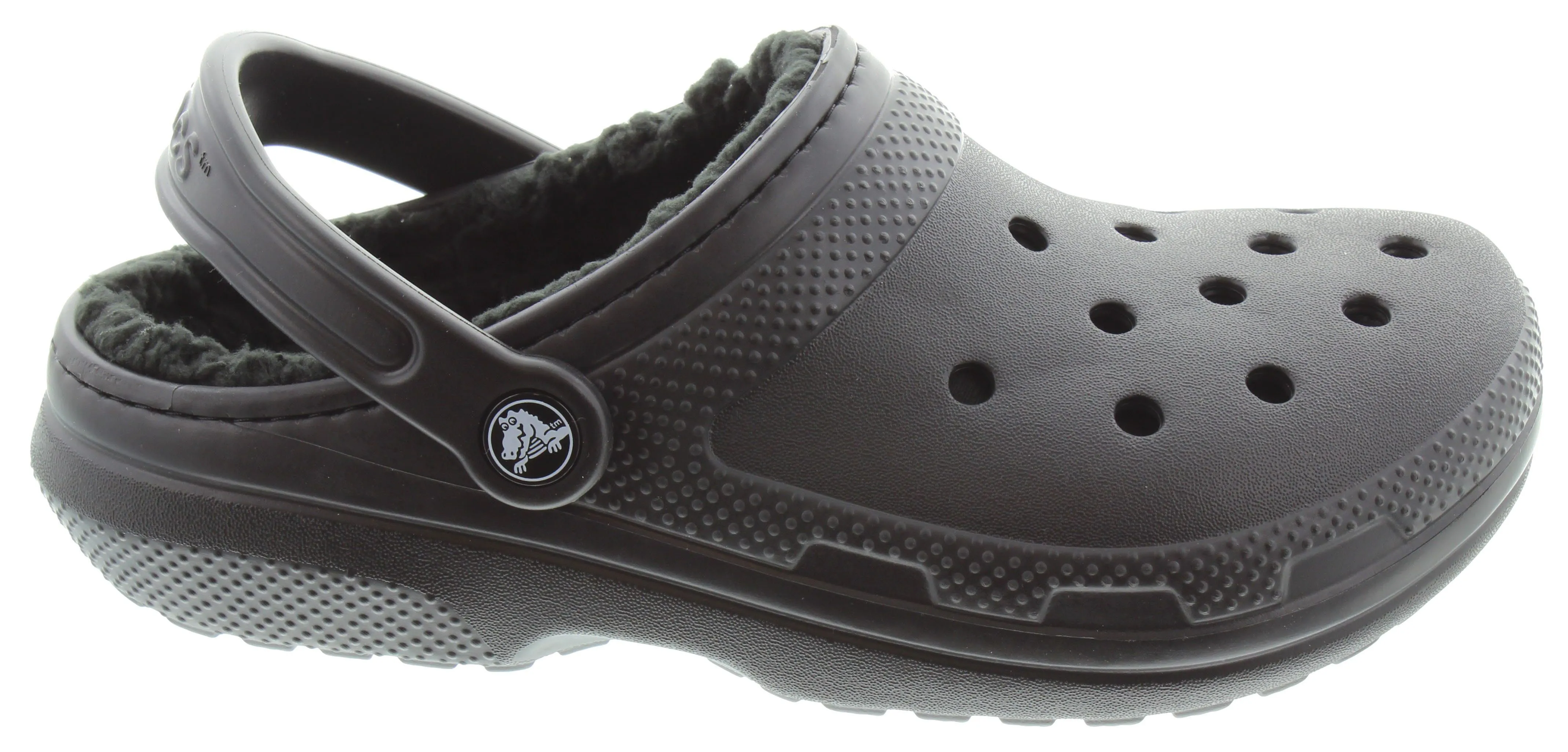 Black Classic Lined Clogs by CROCS for Adults