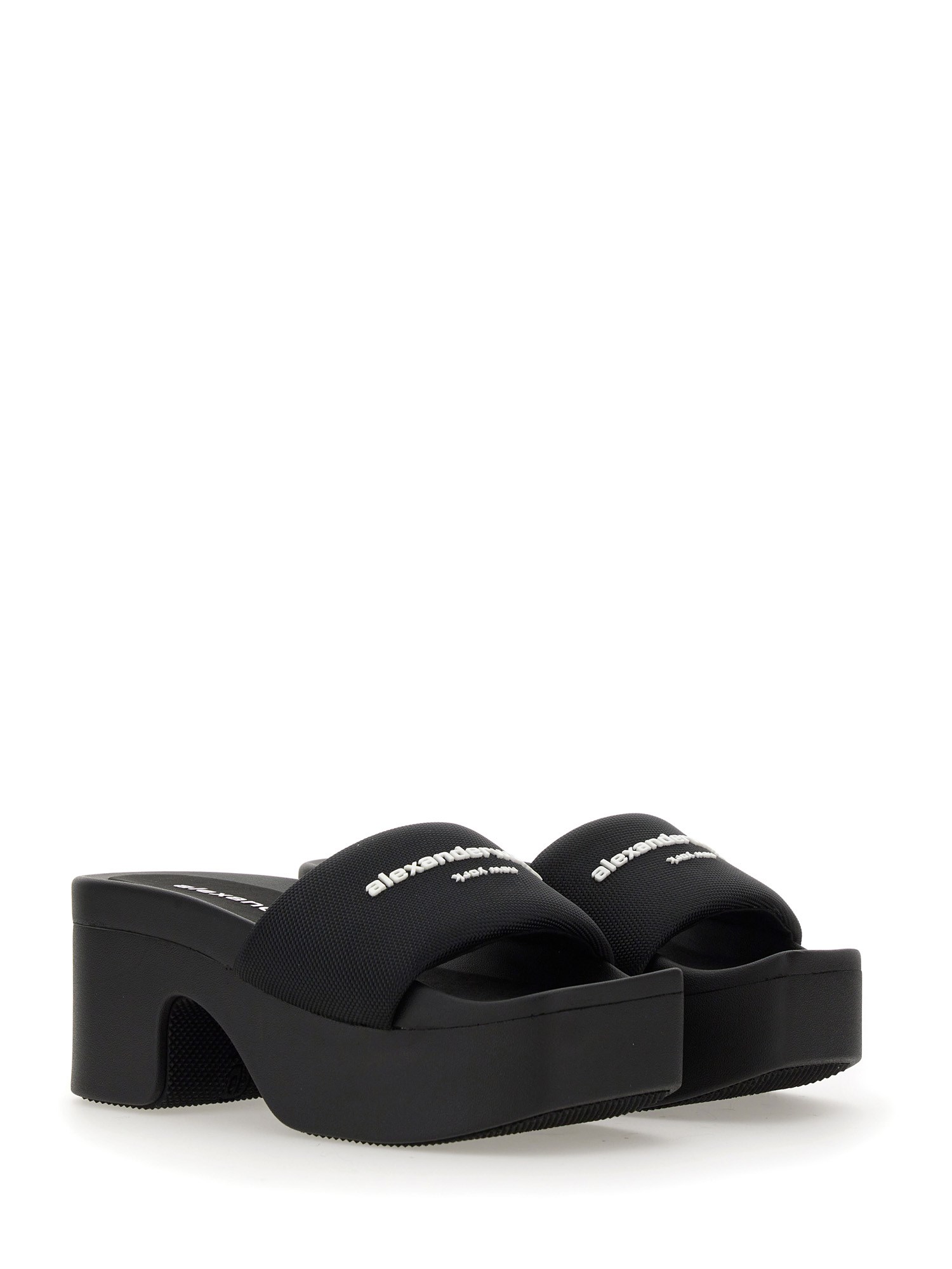 Alexander Wang Slide Platform Sandal with Logo