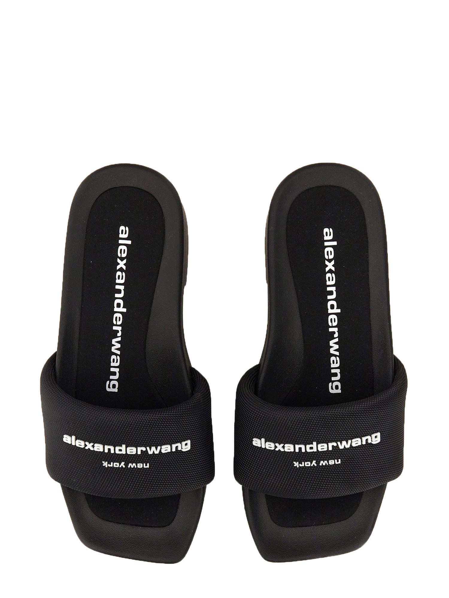 Alexander Wang Slide Platform Sandal with Logo