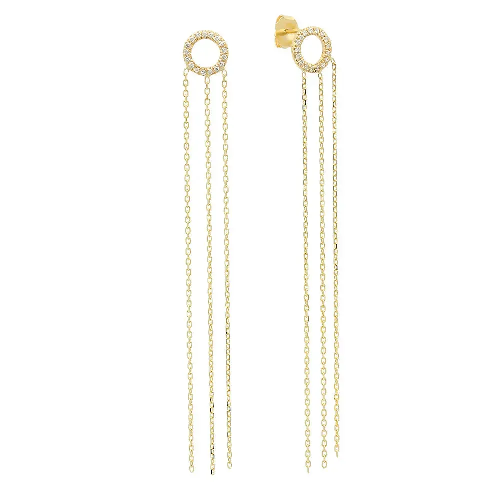 Chic Diamond Chain Fringe Earrings