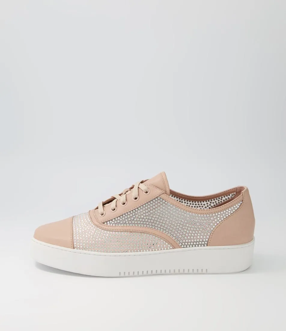 DJANGO & JULIETTE Laider Rose Leather Mesh Sneakers