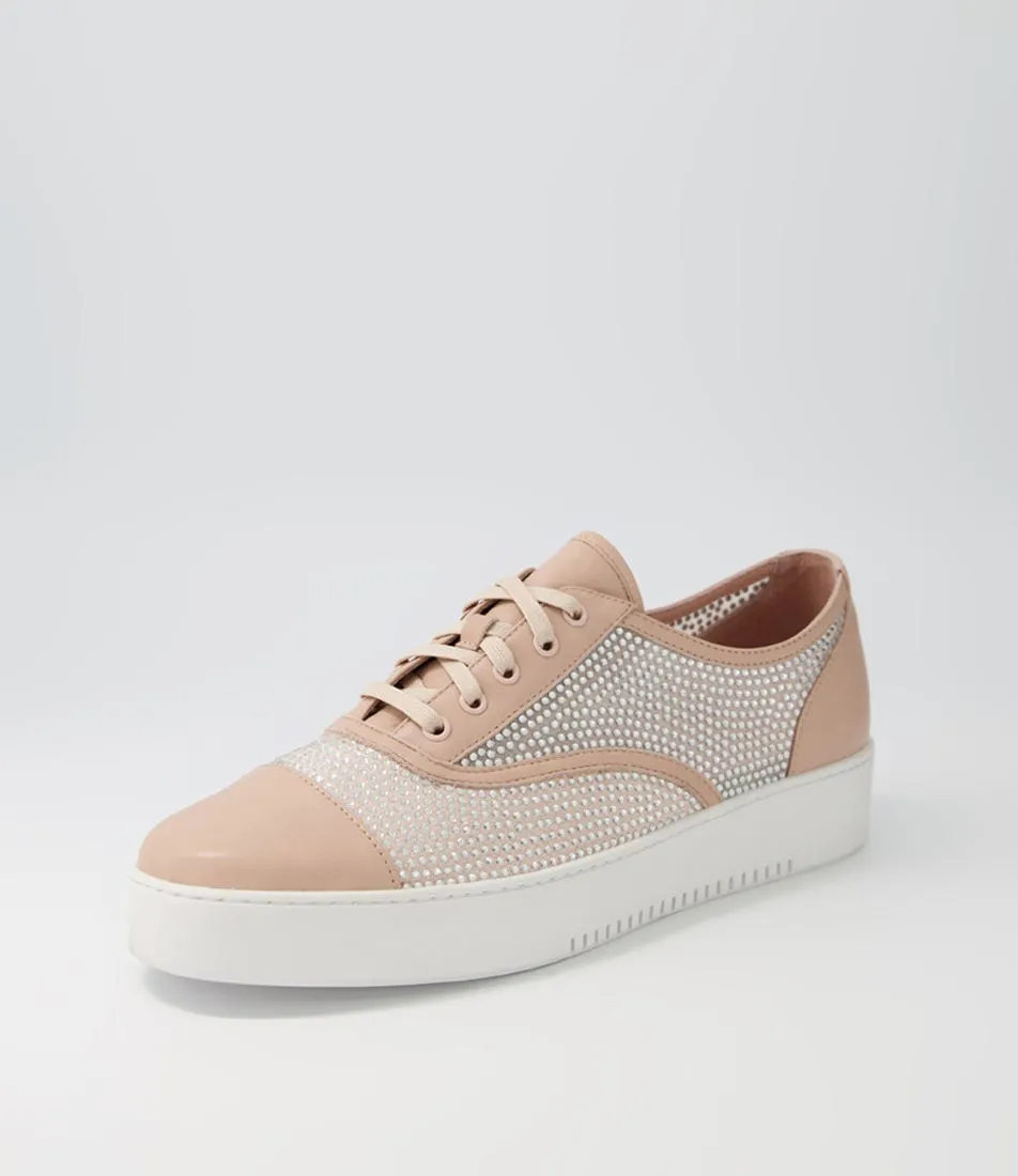 DJANGO & JULIETTE Laider Rose Leather Mesh Sneakers