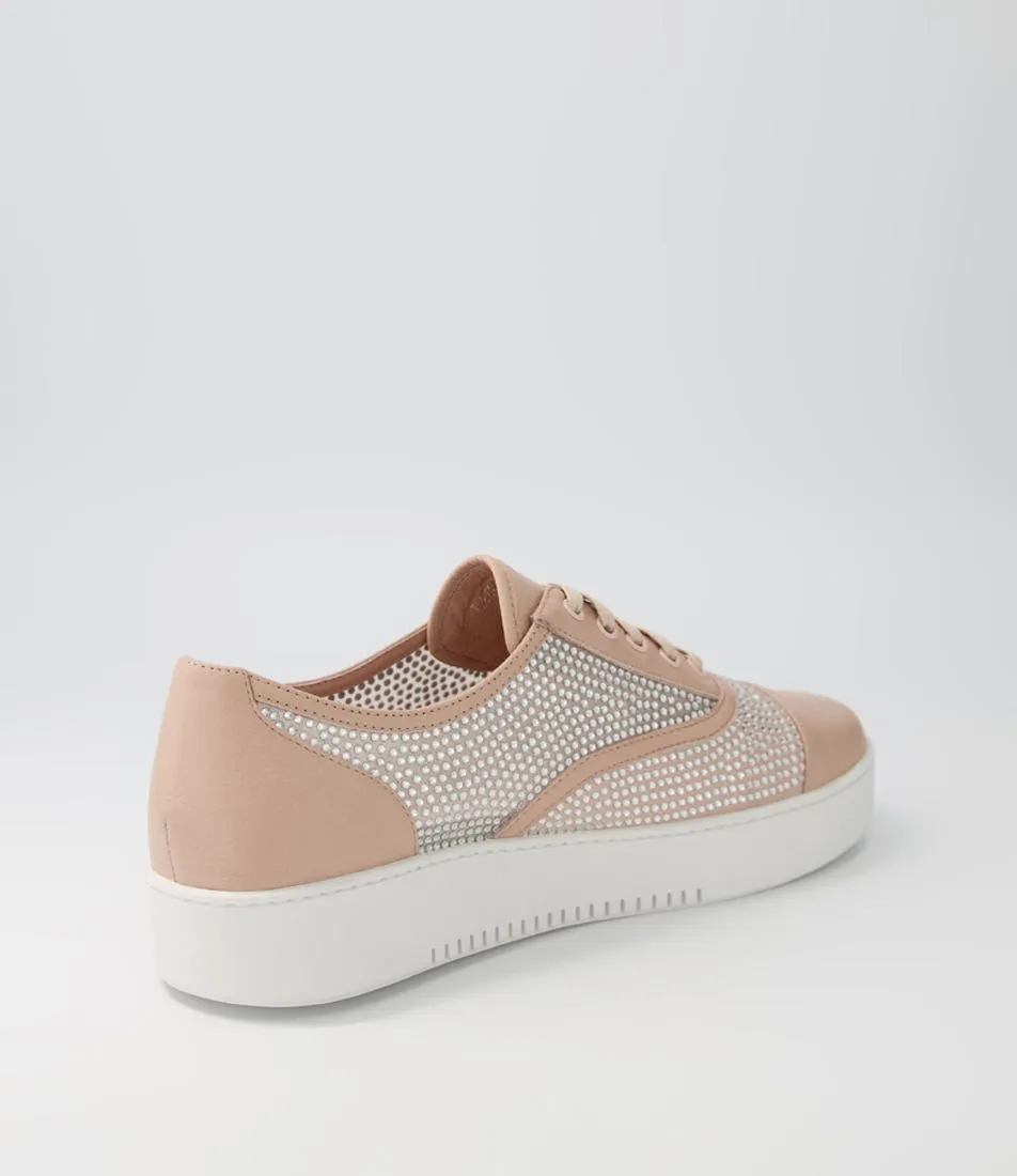 DJANGO & JULIETTE Laider Rose Leather Mesh Sneakers