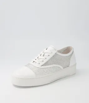 DJANGO & JULIETTE Laider White Leather Mesh Sneakers