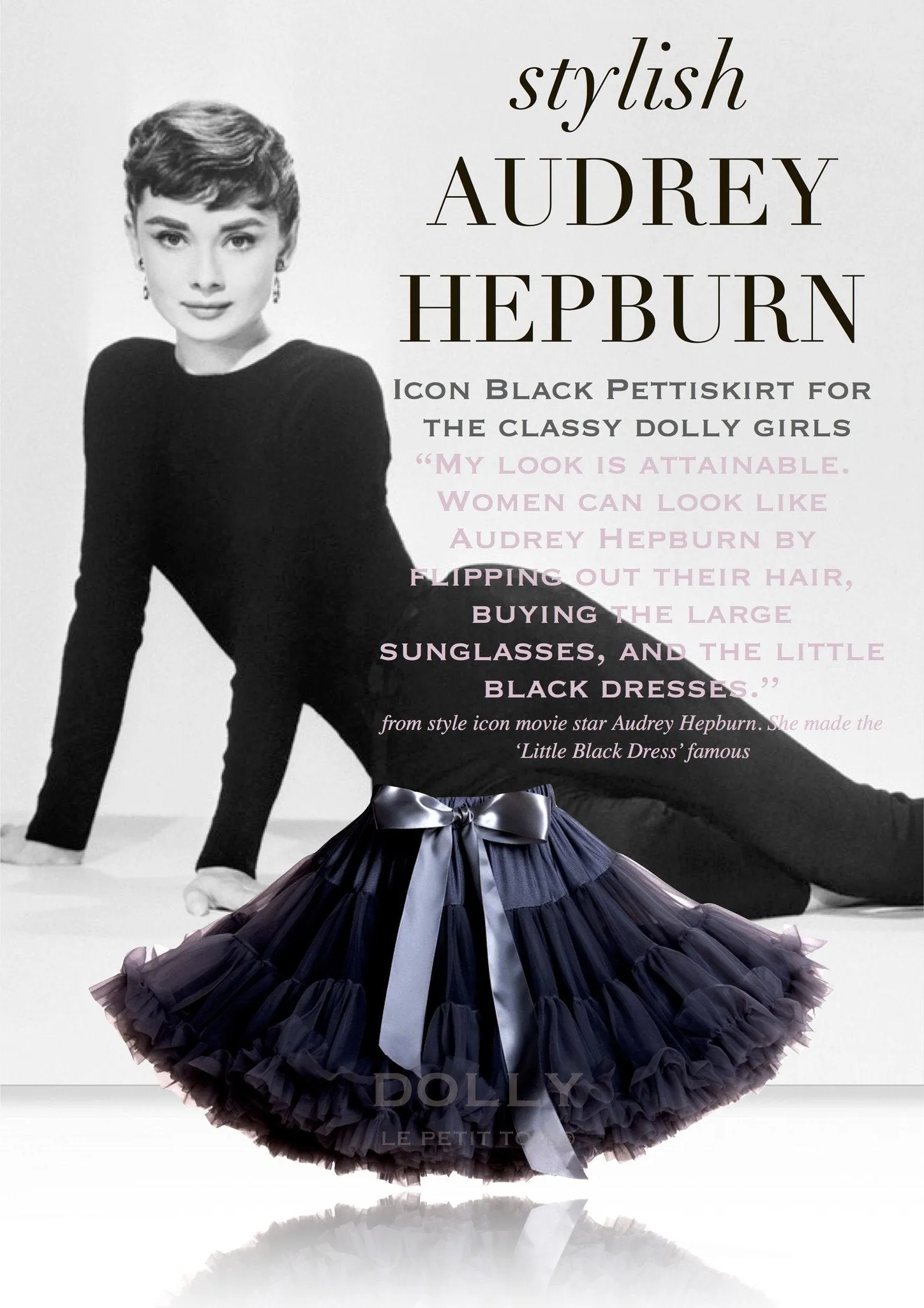 Black AUDREY HEPBURN Pettiskirt for Children