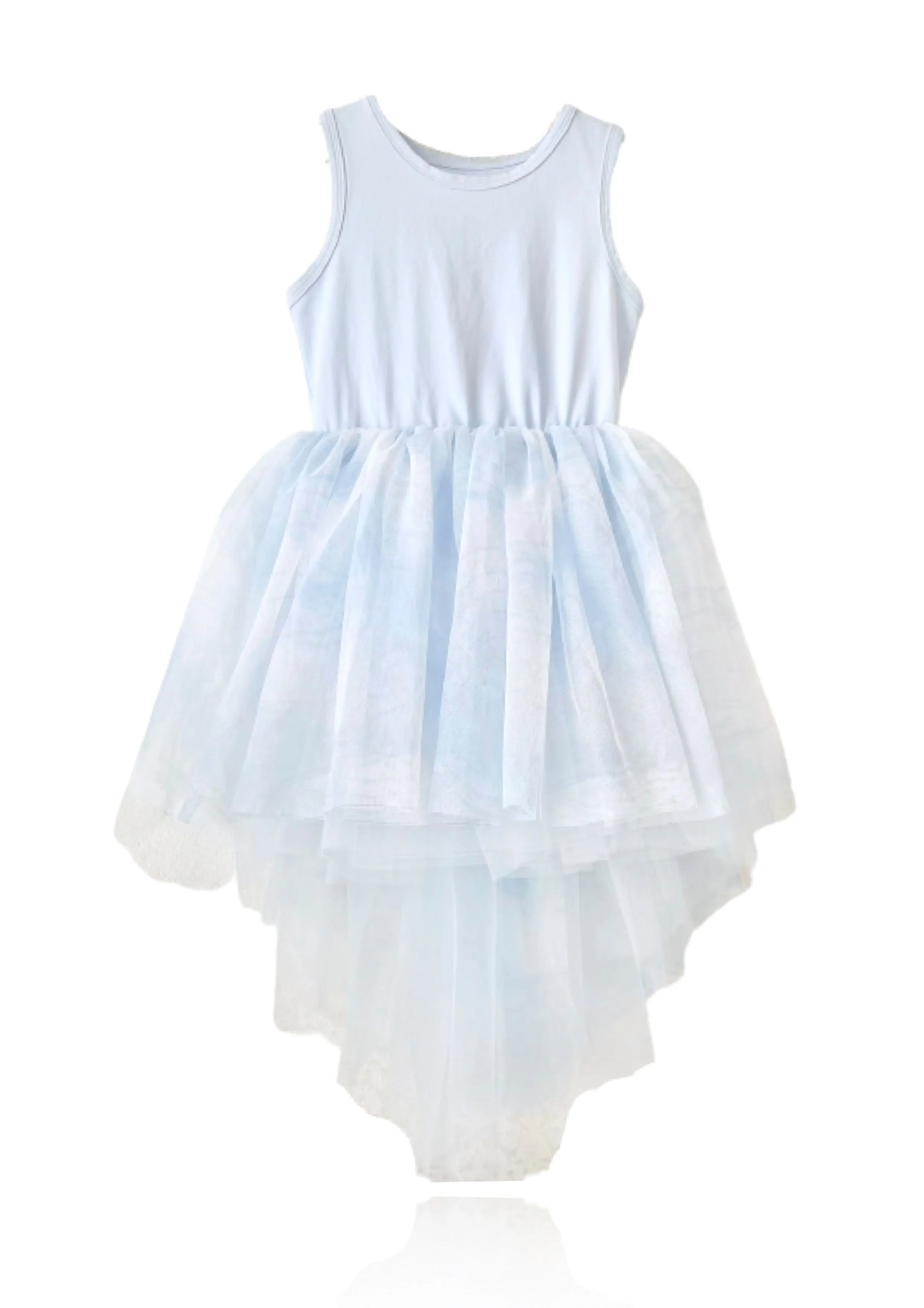 Blue Clouds Sky High-Low Tutu Dress