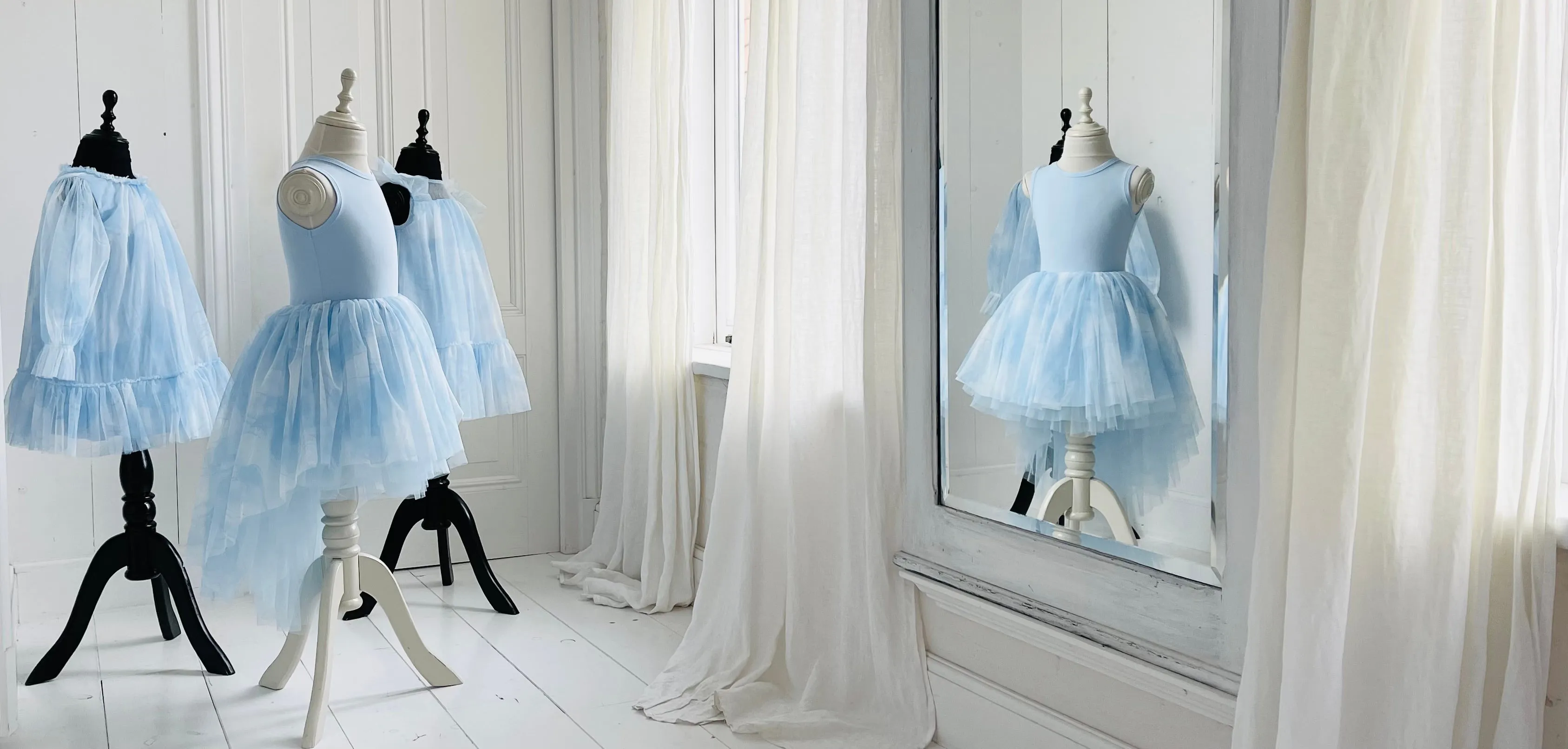 Blue Clouds Sky High-Low Tutu Dress