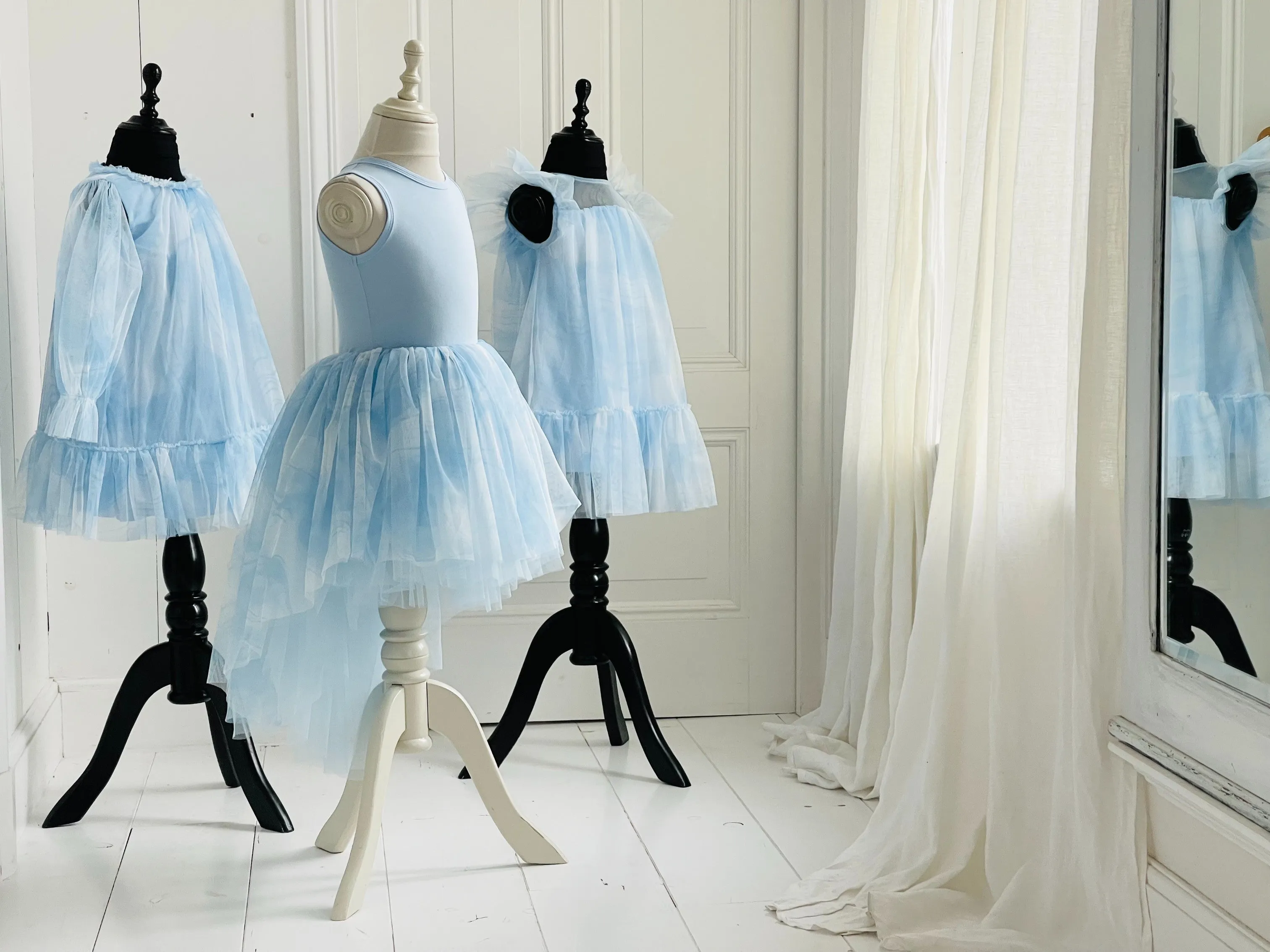 Blue Clouds Sky High-Low Tutu Dress