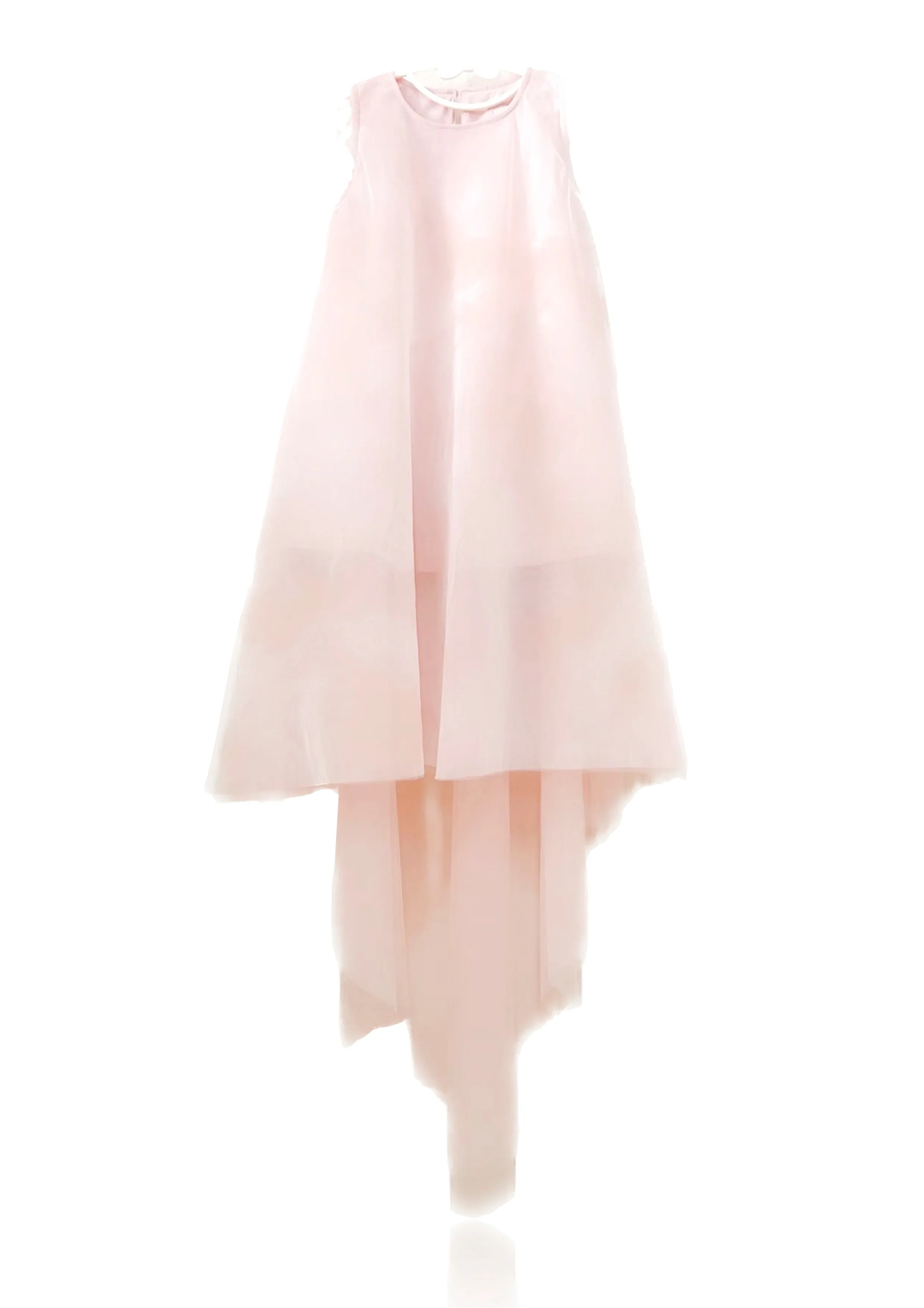 DOLLY Dreamy Pink Clouds Tulle Dress with Train