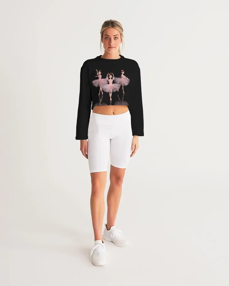 Pink Ballerina Dolls Cropped Sweatshirt