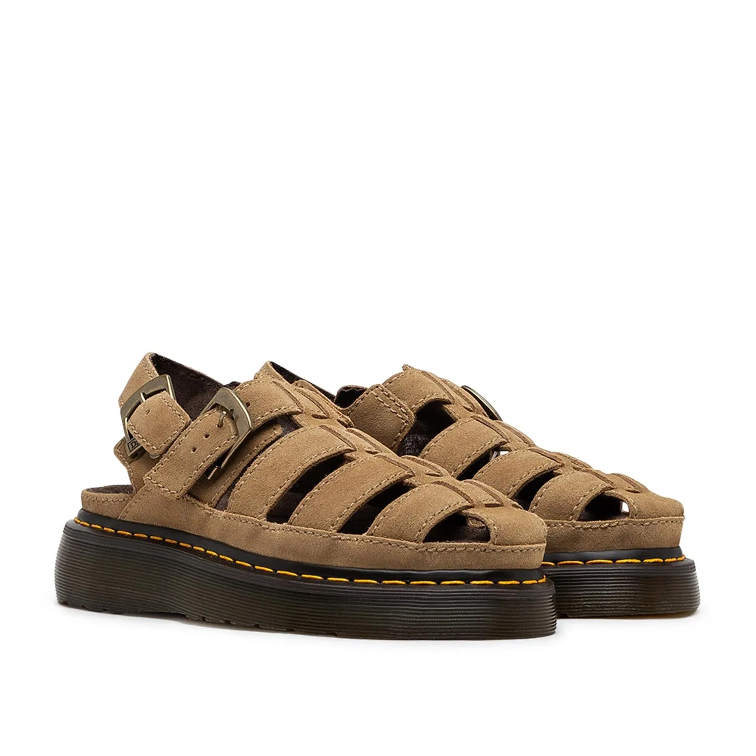 Dr. Martens Wrenlie Bronx Suede Fisherman Sandals in Beige