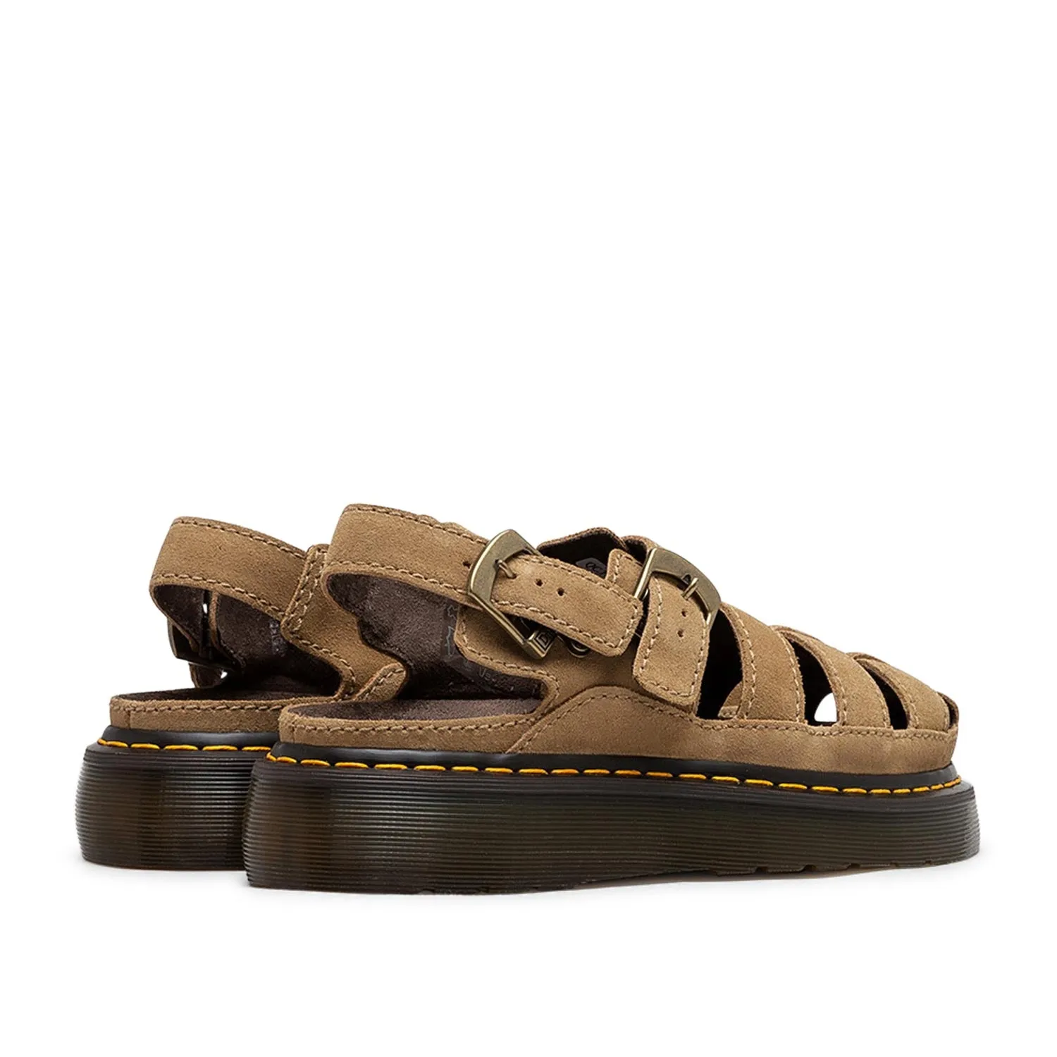 Dr. Martens Wrenlie Bronx Suede Fisherman Sandals in Beige