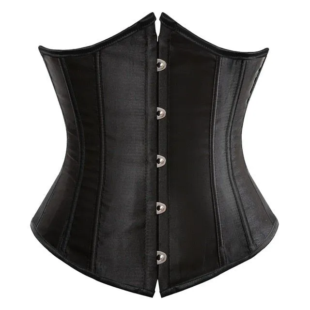 Sleek Black Satin Corset