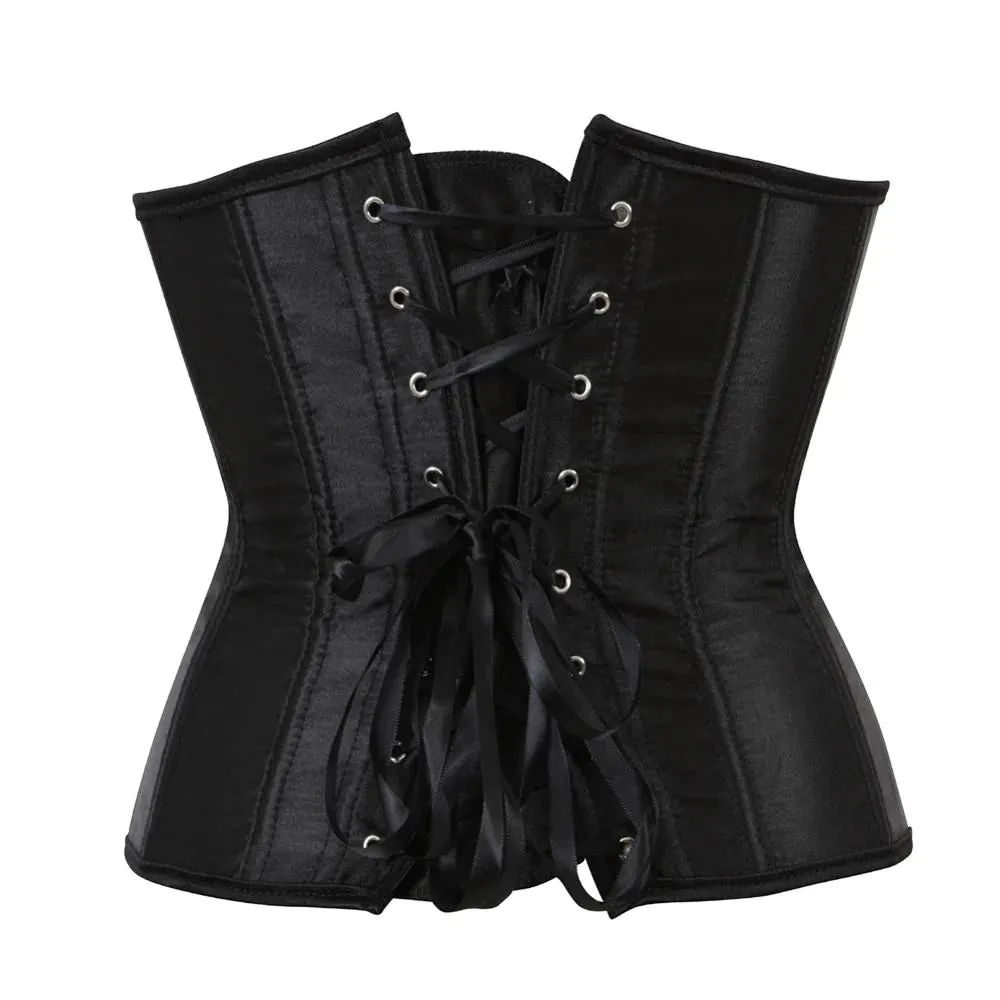 Sleek Black Satin Corset