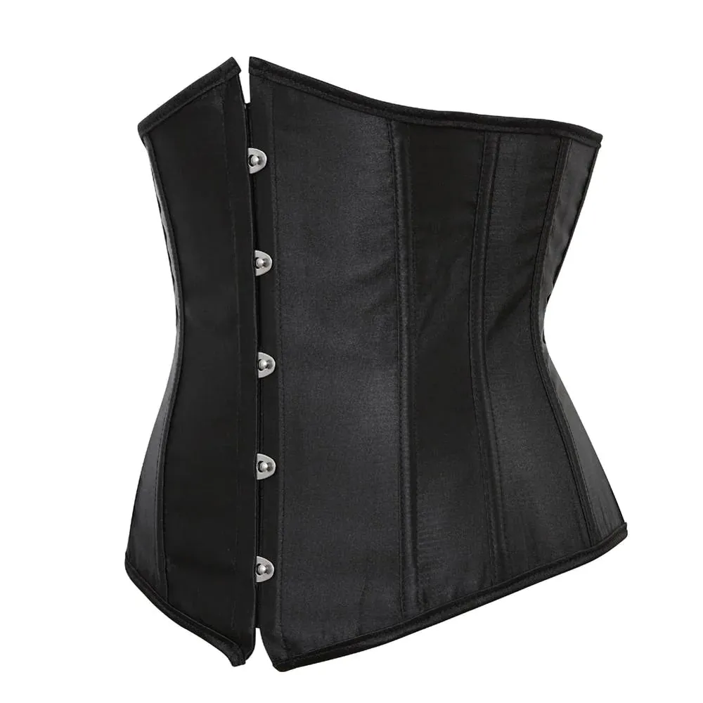 Sleek Black Satin Corset