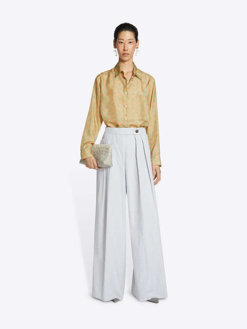 Elegant Silk Front Button Long Sleeve by Dries Van Noten