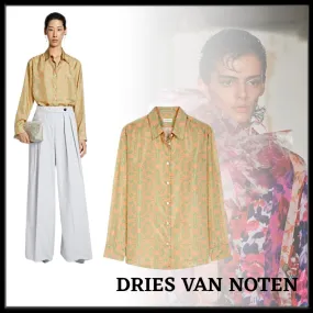 Elegant Silk Front Button Long Sleeve by Dries Van Noten