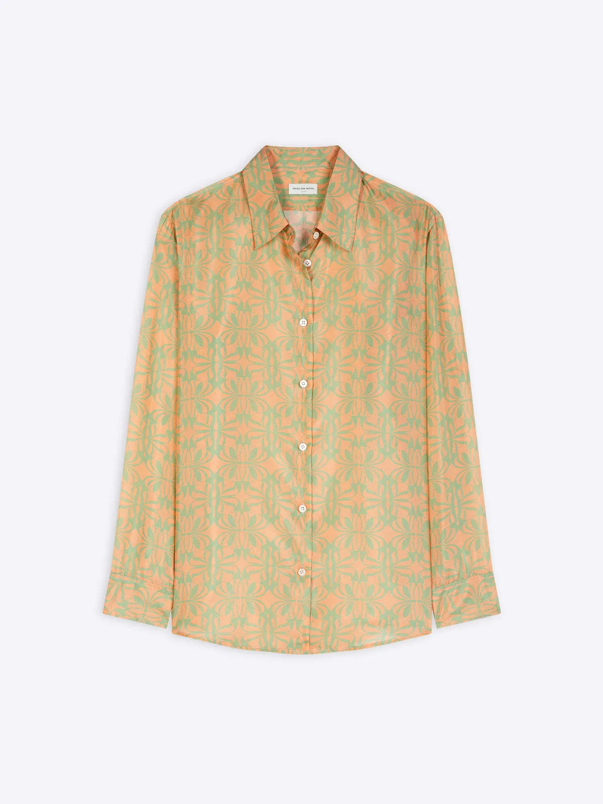 Elegant Silk Front Button Long Sleeve by Dries Van Noten