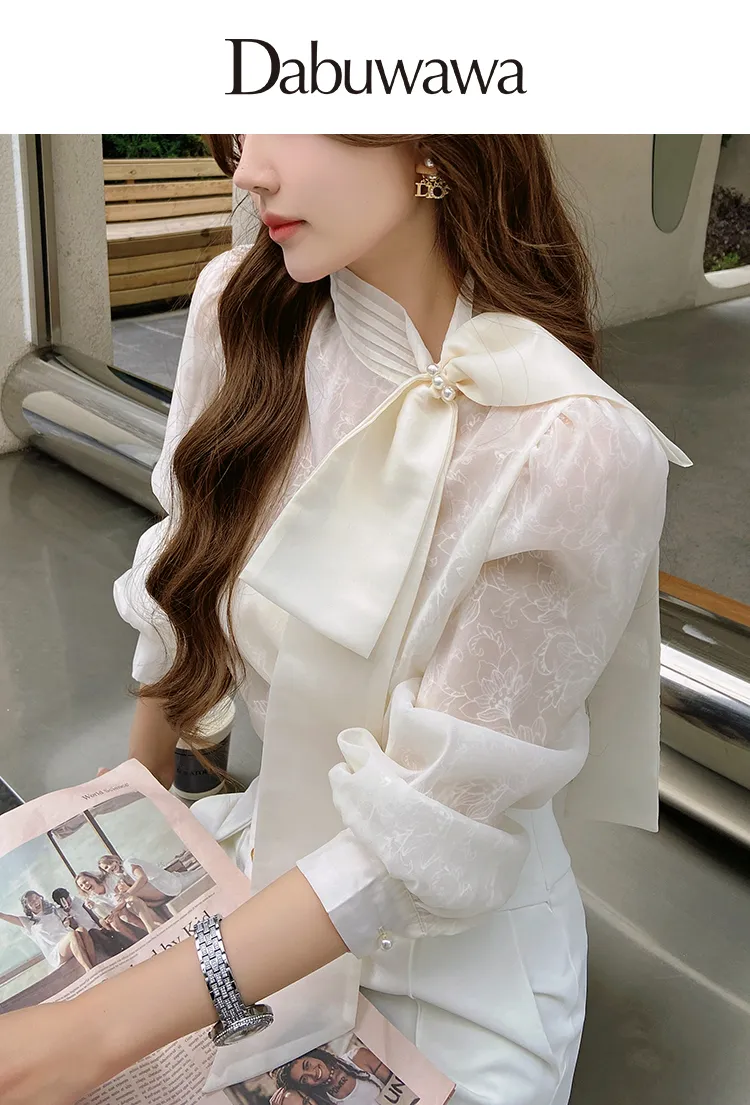 Long Sleeves Plain Office Elegant Top