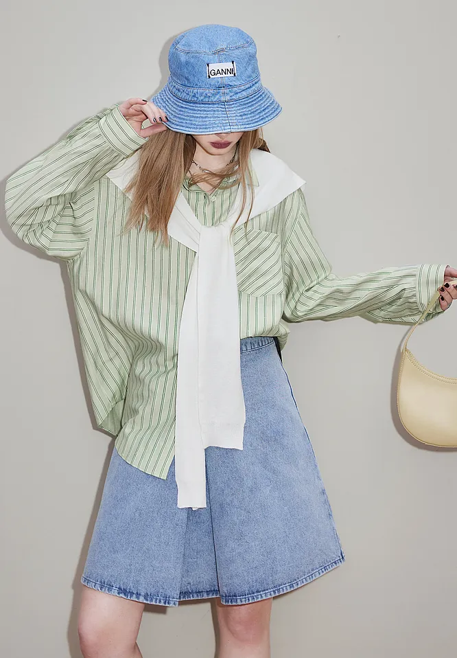 ELF SACK Stripes Casual Blended Long Sleeves