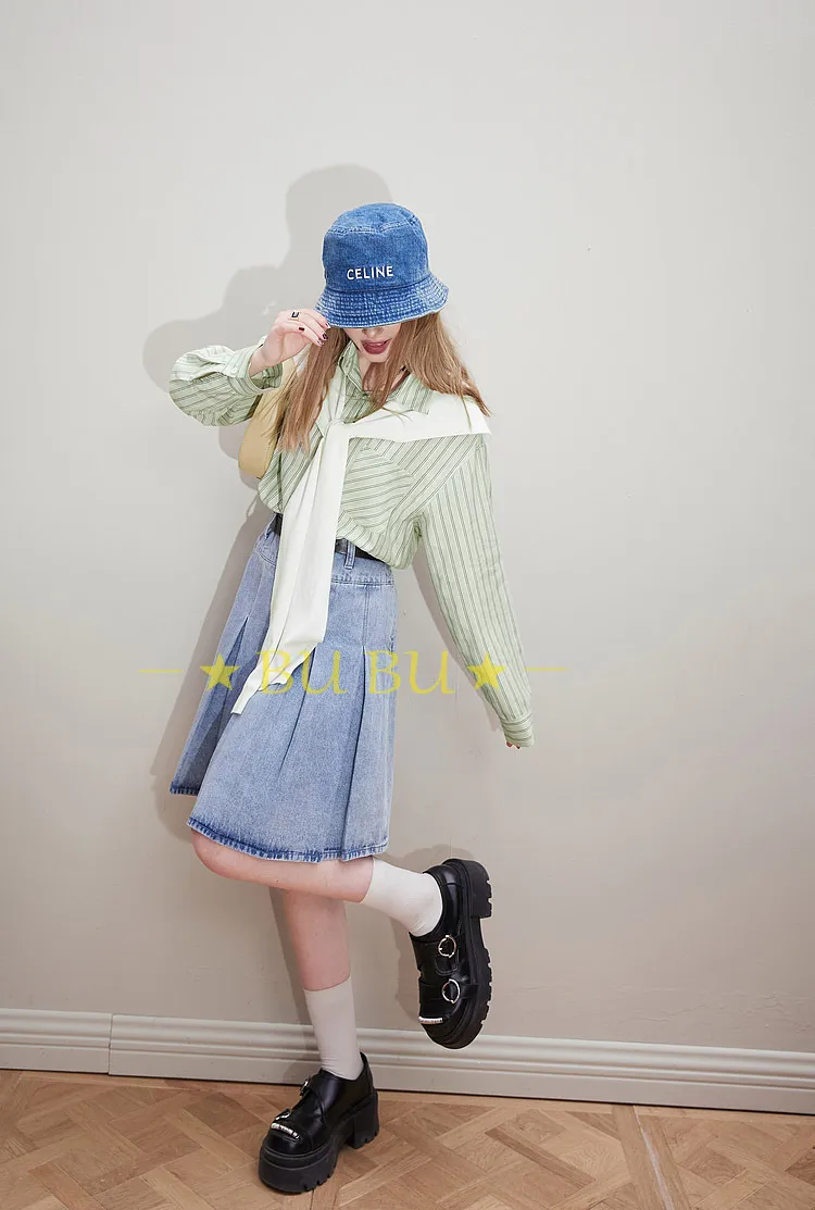 ELF SACK Stripes Casual Blended Long Sleeves