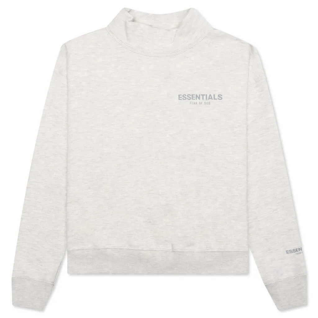 Kids' Essential Mockneck Pullover Light Heather Oatmeal