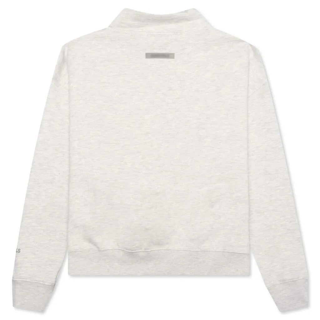 Kids' Essential Mockneck Pullover Light Heather Oatmeal