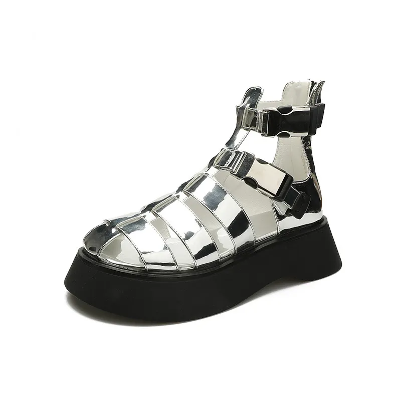 Women High Top Cutout Platform Sandals