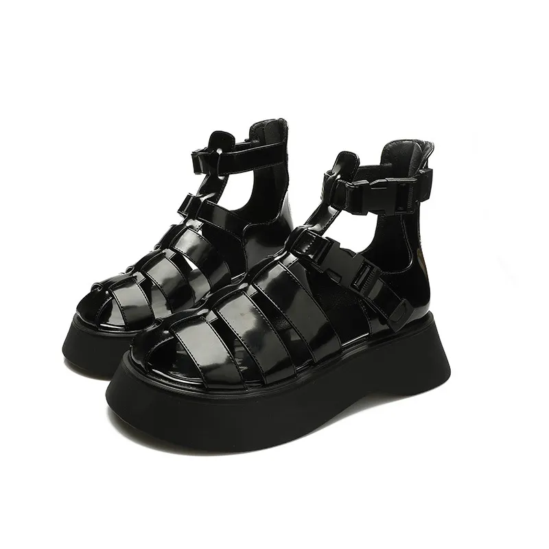 Women High Top Cutout Platform Sandals