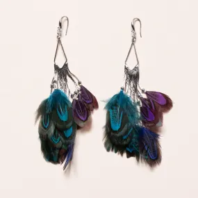 Iridescent Feather Earrings