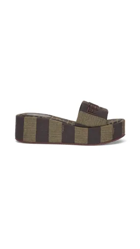 Brown Fendi Platform Slides