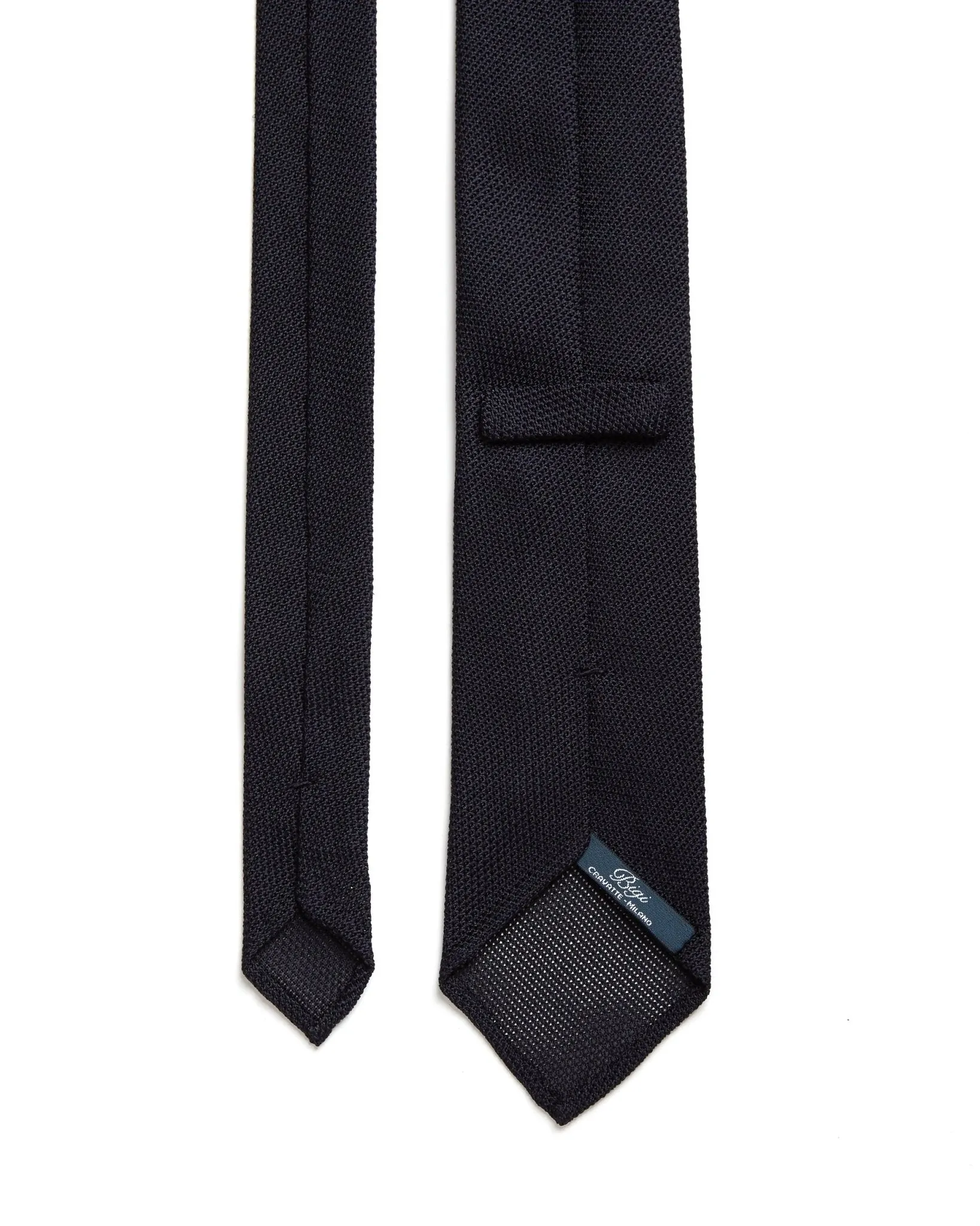 Navy Fine Silk Grenadine Tie by Bigi