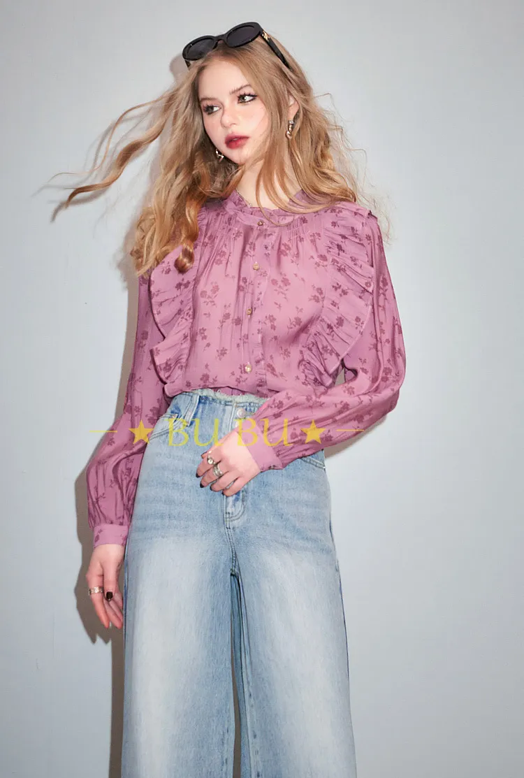 Floral Chiffon Casual Blouse by ELF SACK