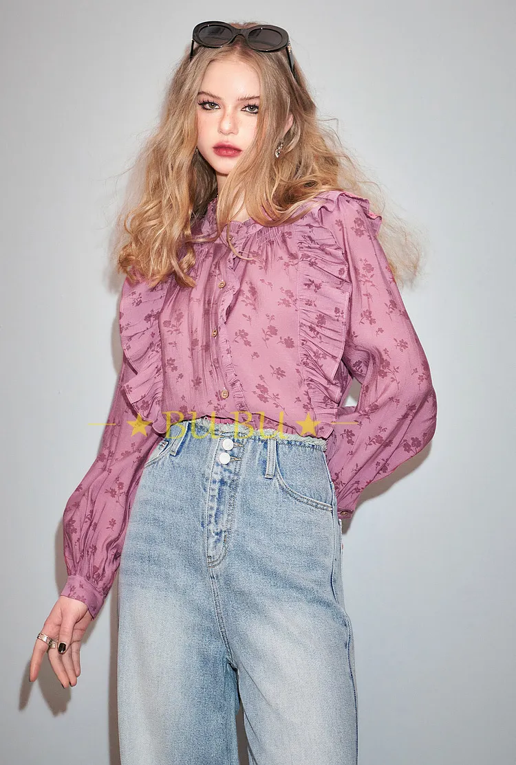 Floral Chiffon Casual Blouse by ELF SACK