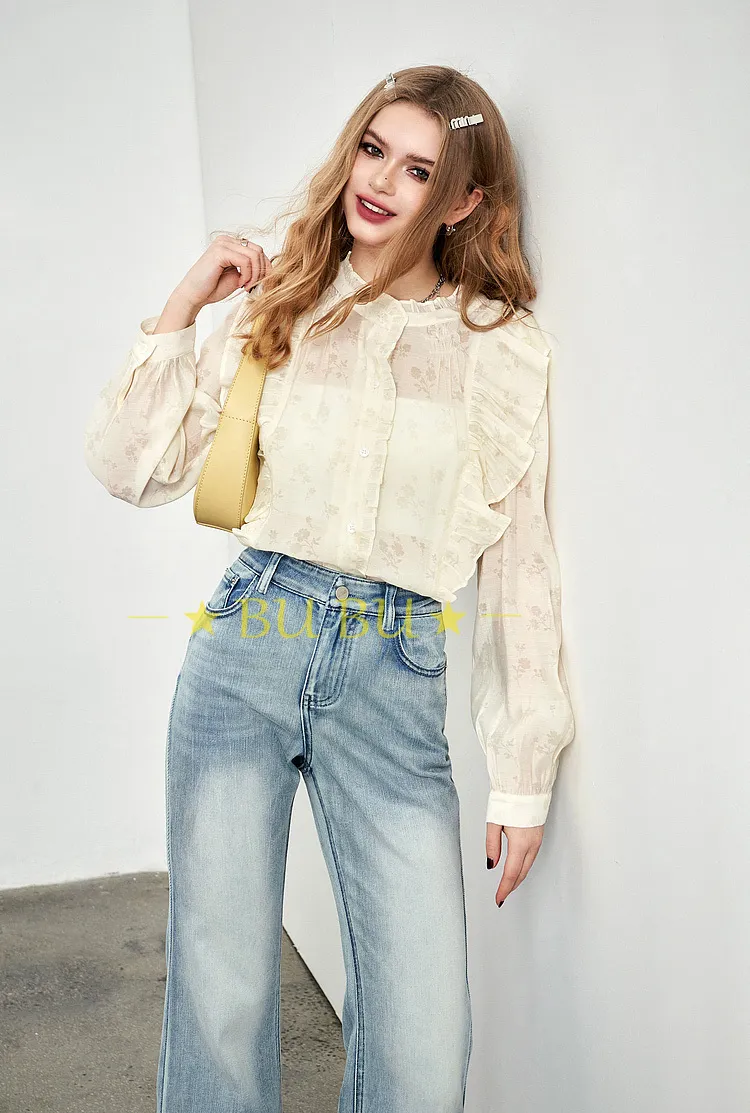 Floral Chiffon Casual Blouse by ELF SACK