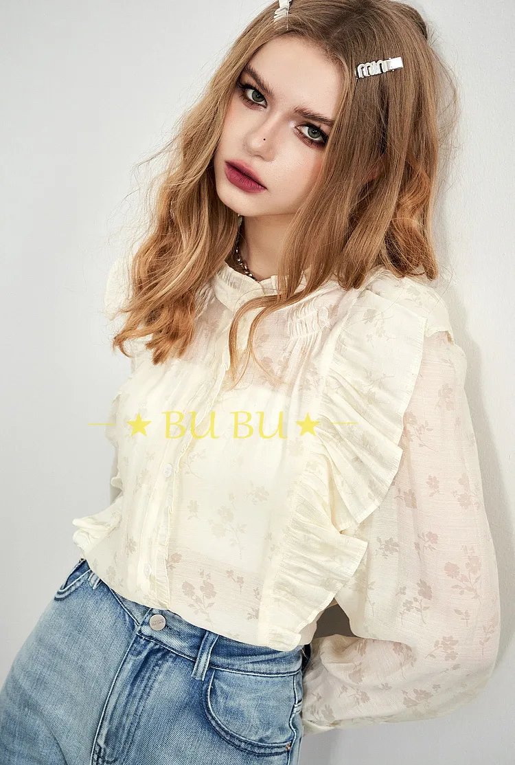 Floral Chiffon Casual Blouse by ELF SACK