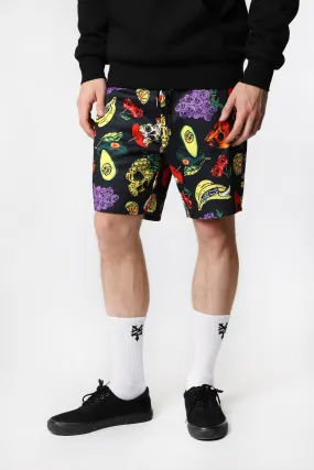 Men's Arsenic Skull and Fruit Motif Short in Molleton