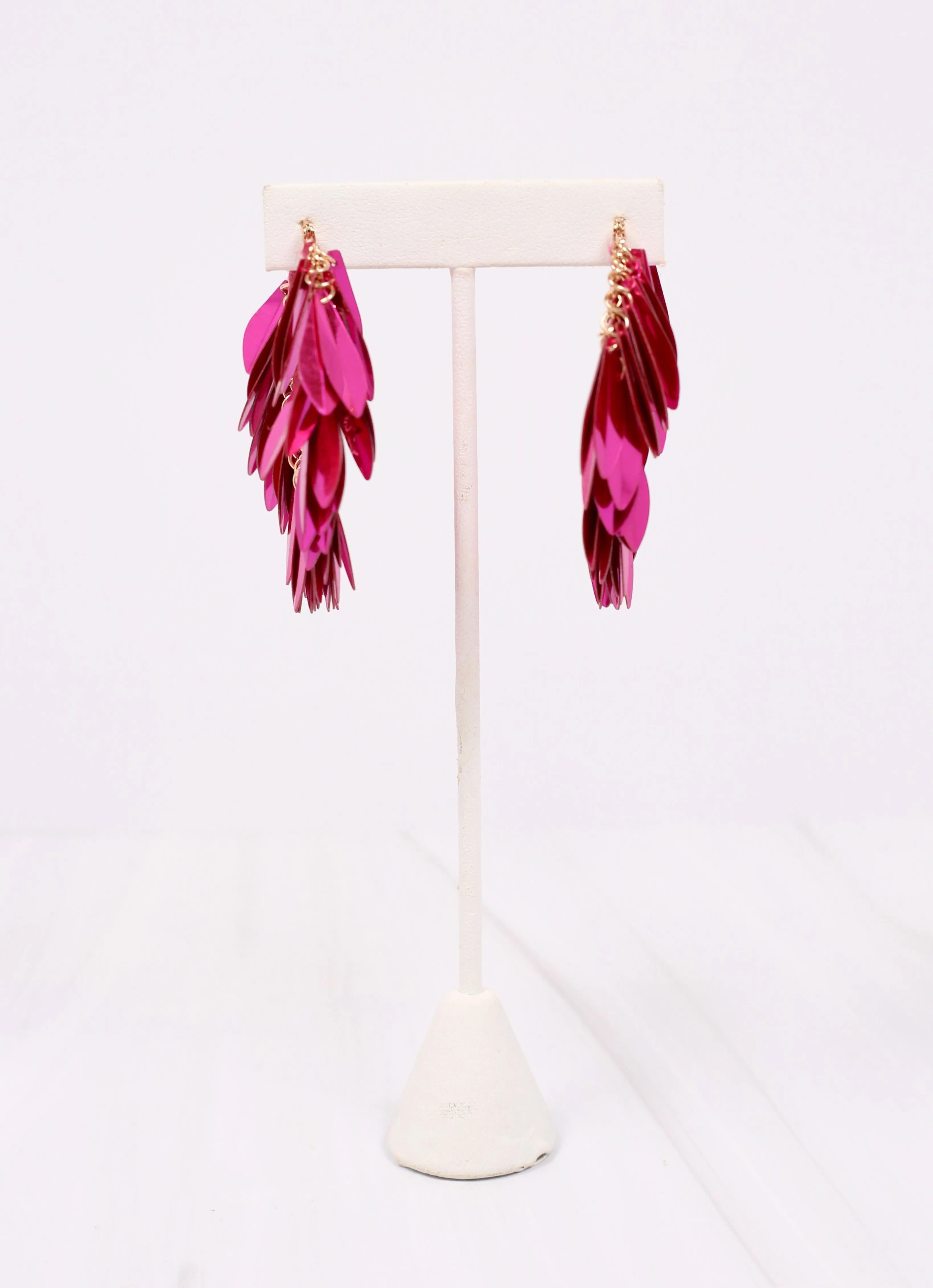 Fuchsia Ramson Sequin Hoop Earring