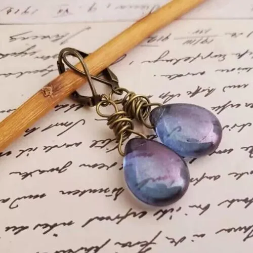 Gemstone Drop Earrings with Wrapping