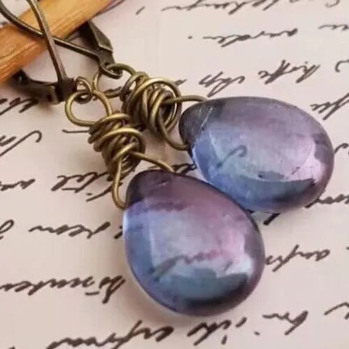 Gemstone Drop Earrings with Wrapping