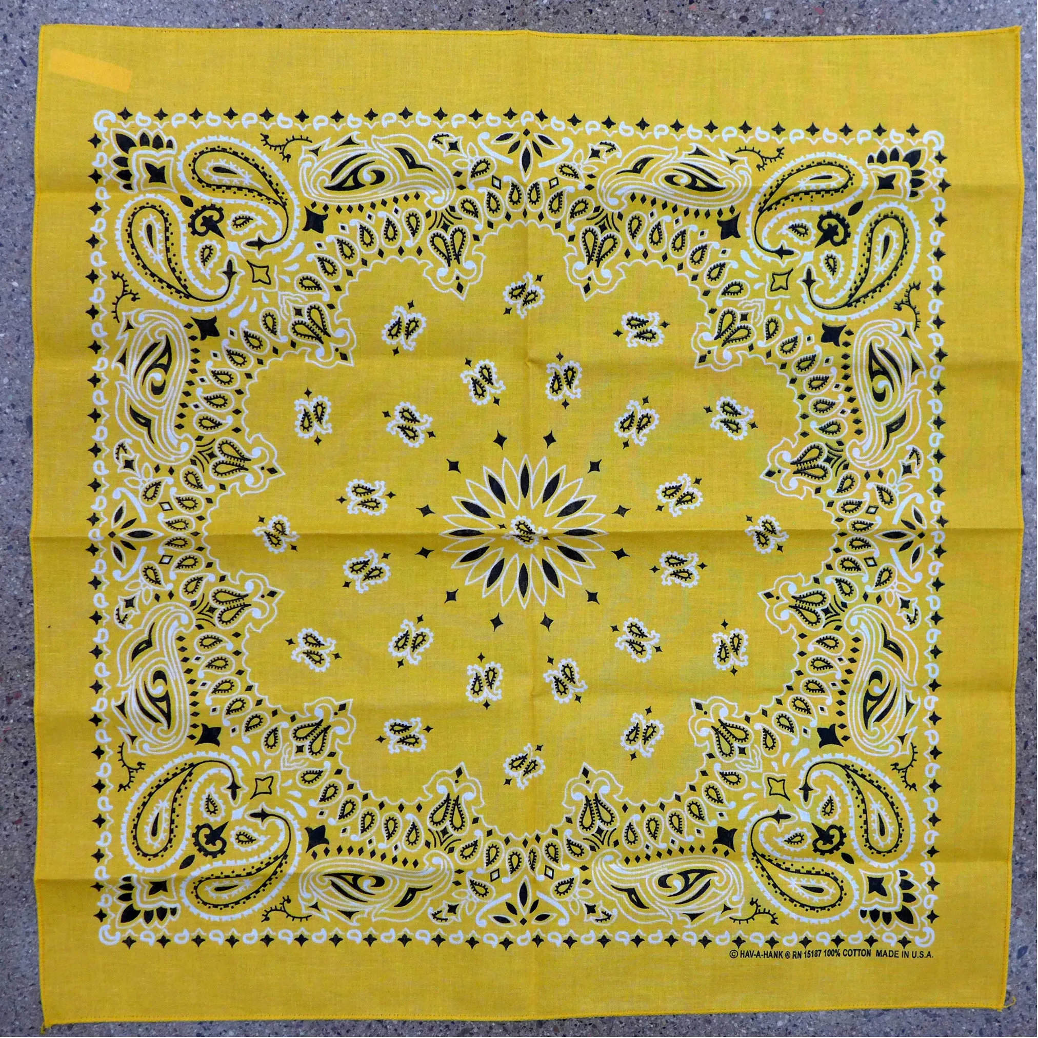 Gold Paisley Square Bandana