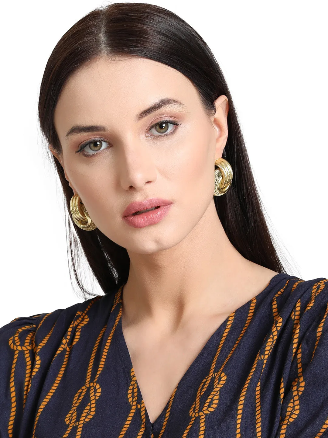 Entangled Design Gold Plated Earrings