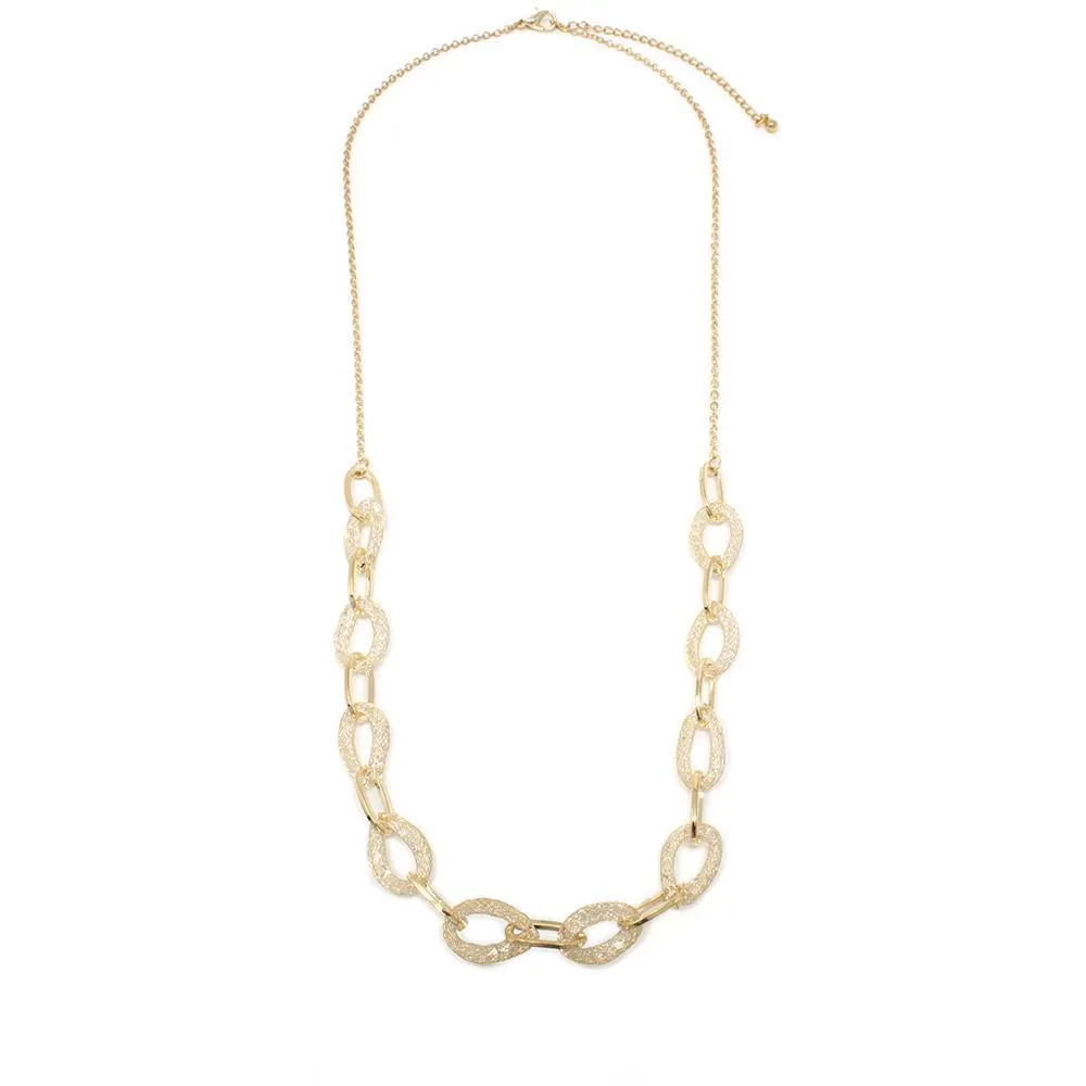 Gold Tone Station Necklace