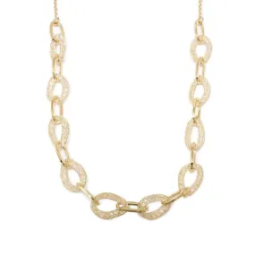 Gold Tone Station Necklace