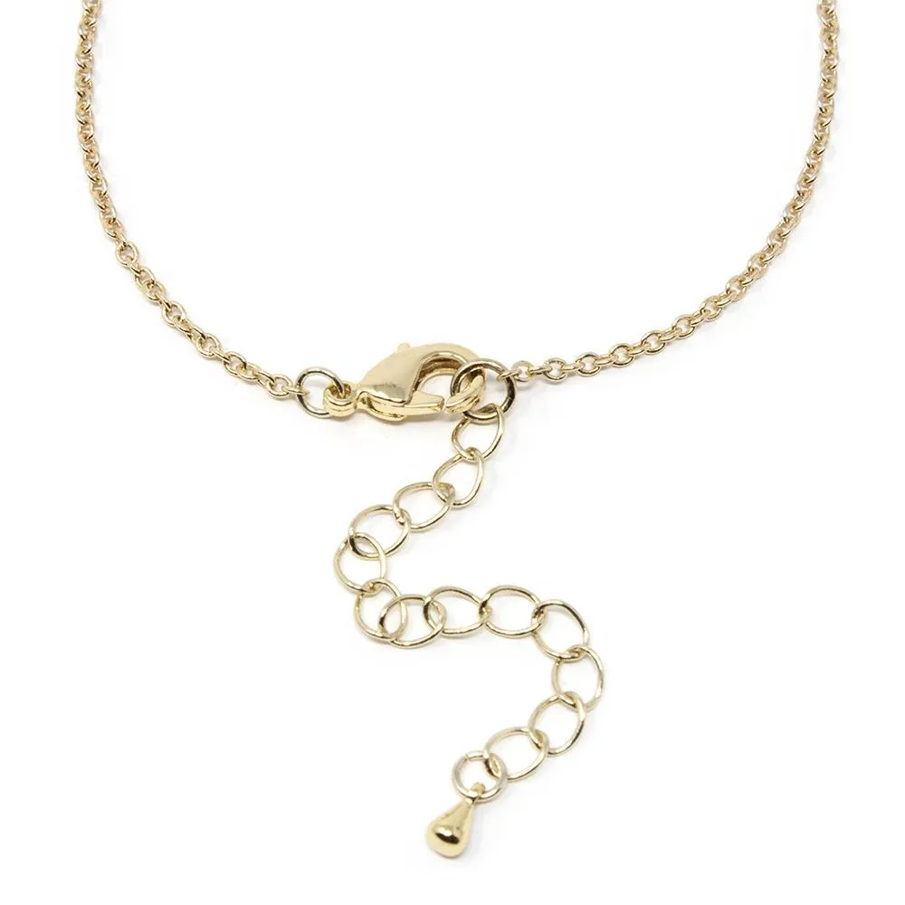 Gold Tone Station Necklace