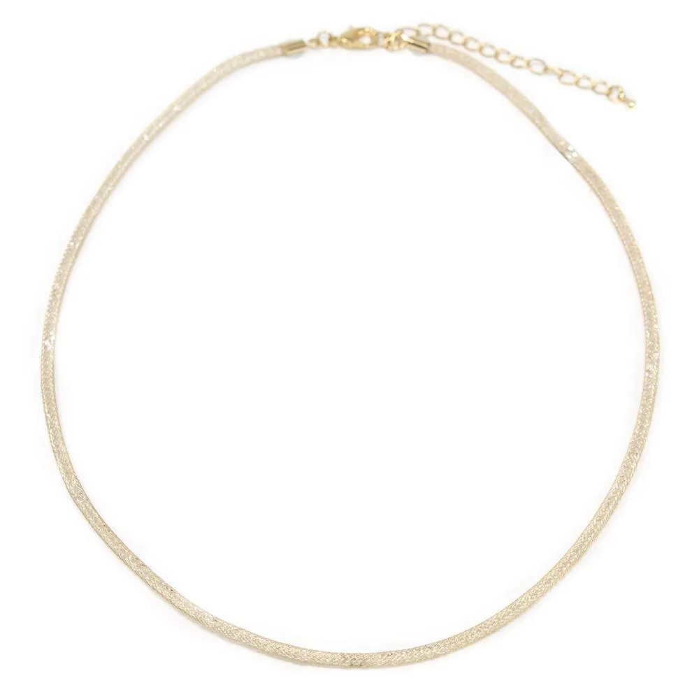 Gold Crystal Mesh Necklace