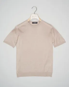 Gran Sasso Light Grey Silk Knit Tee