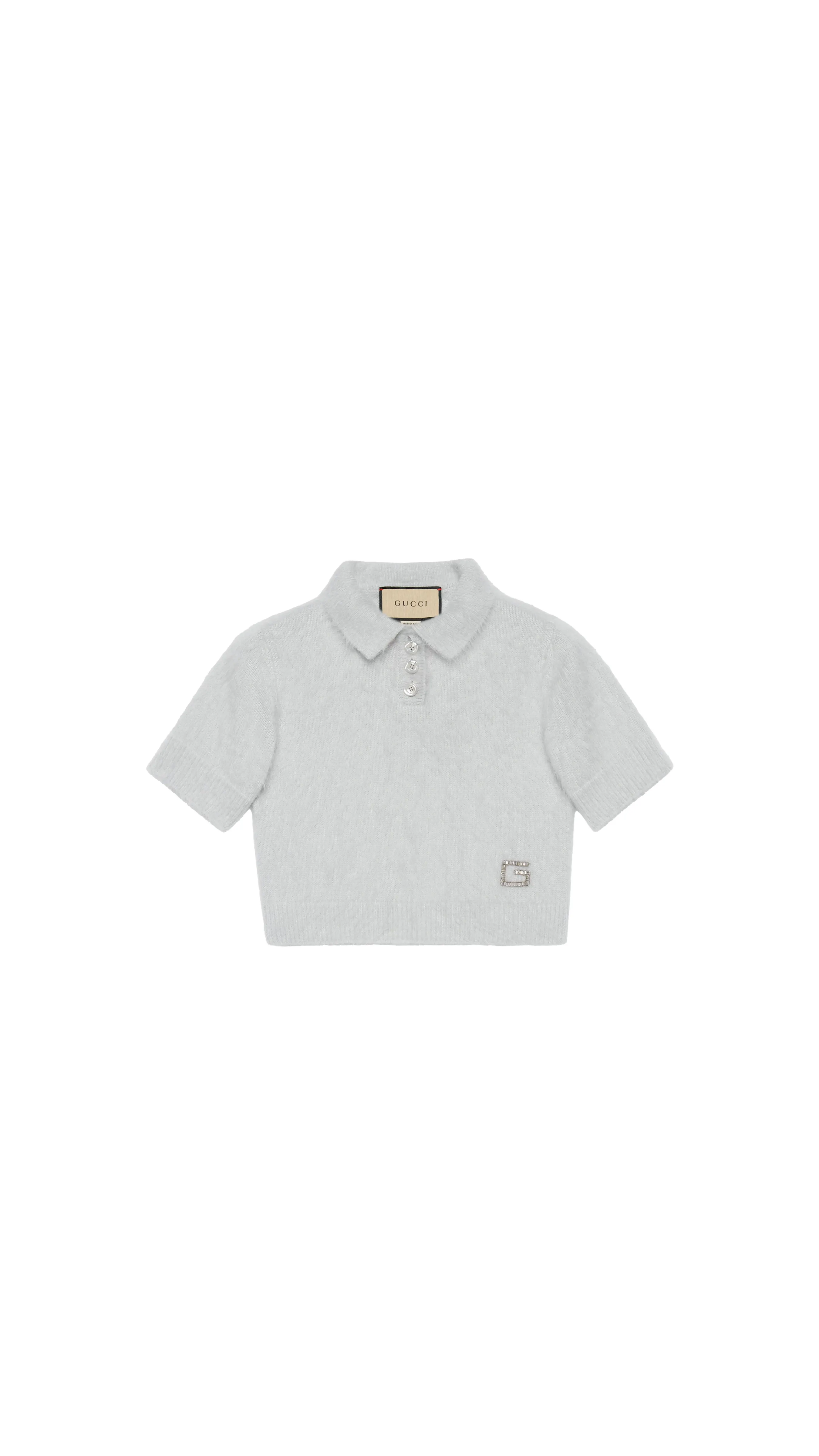 Gray Brushed Knitted Polo Top